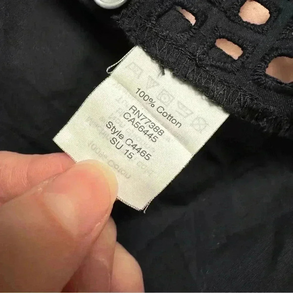 2/20 Madewell Black Cropped Eyelet Top - Women’s XS - Picture 7 of 10